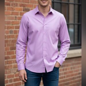Foxcroft Men's Lavender Dress Shirt